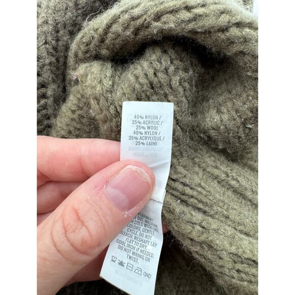 Aerie Green Knitted Wool Blend Pullover Sweater Extra Small Oversized - Picture 2 of 4